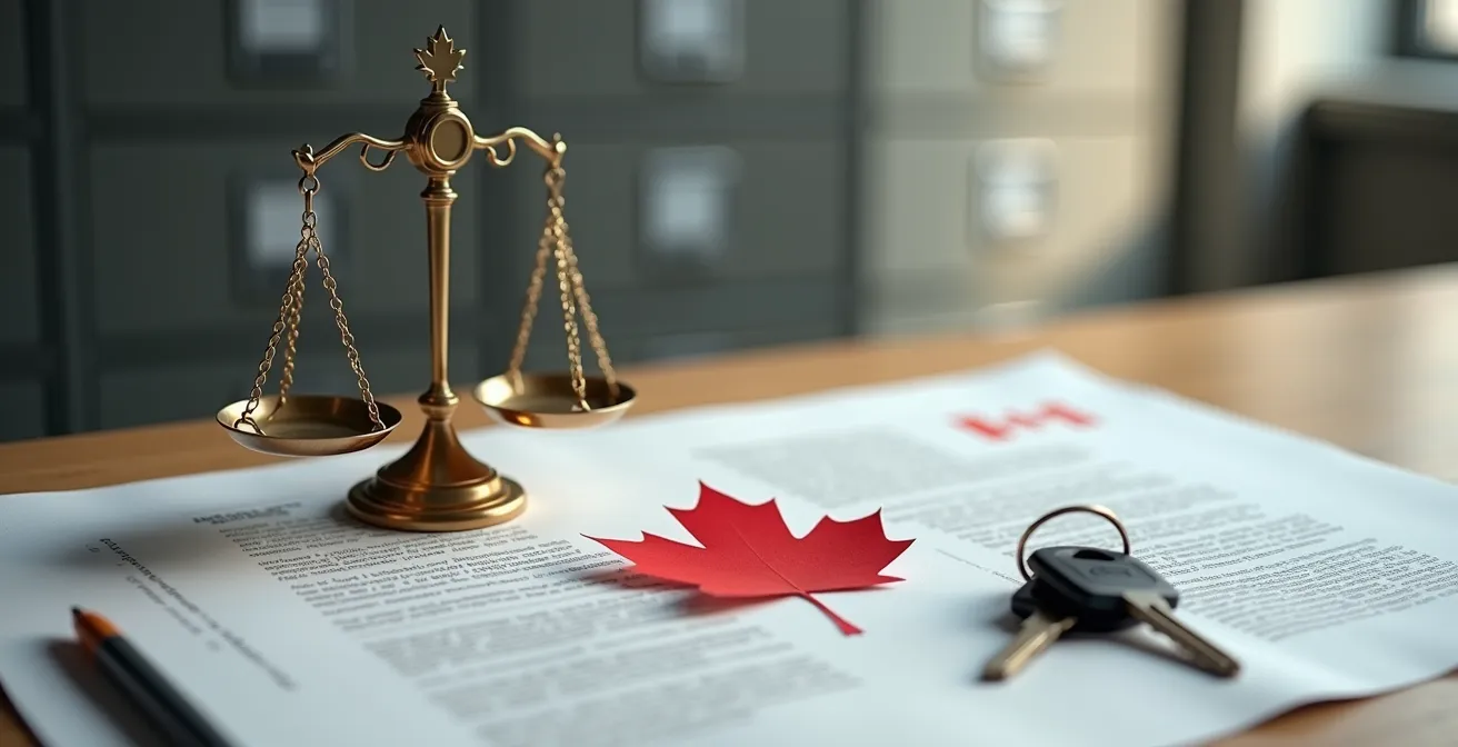 Professional office setting showing consumer protection documentation and provincial regulatory materials