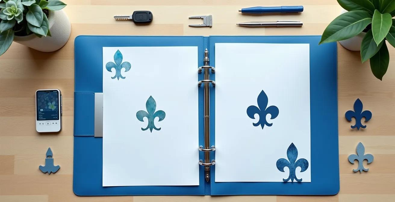 Split-screen visual comparing Ontario and Quebec lien search interfaces